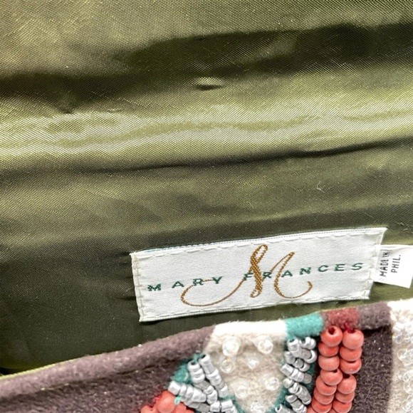 Mary Frances Fabric Beaded Graphic Clutch - Picture 2 of 3